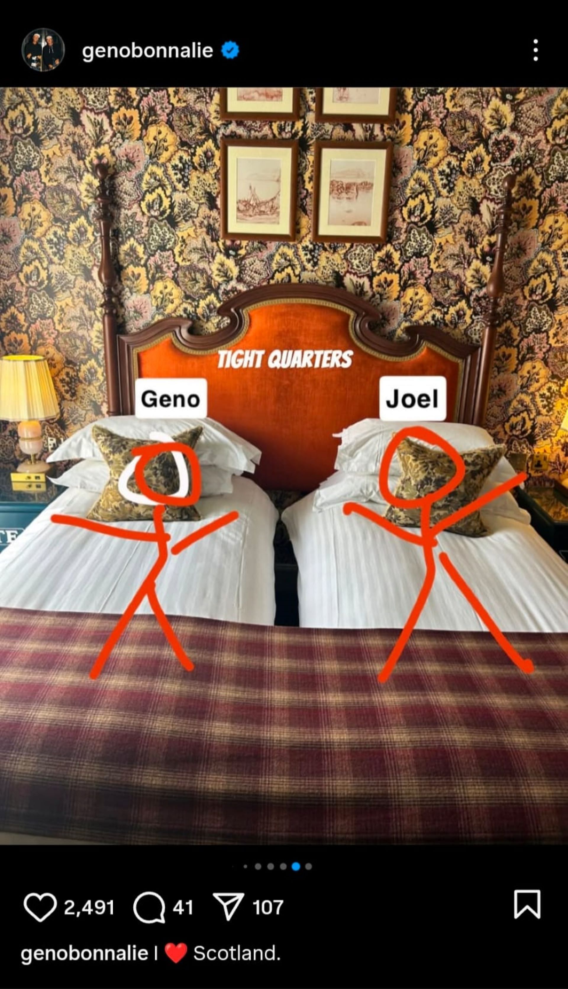 A screenshot of Geno Bonnalie's Instagram post shared on July 7, 2025
